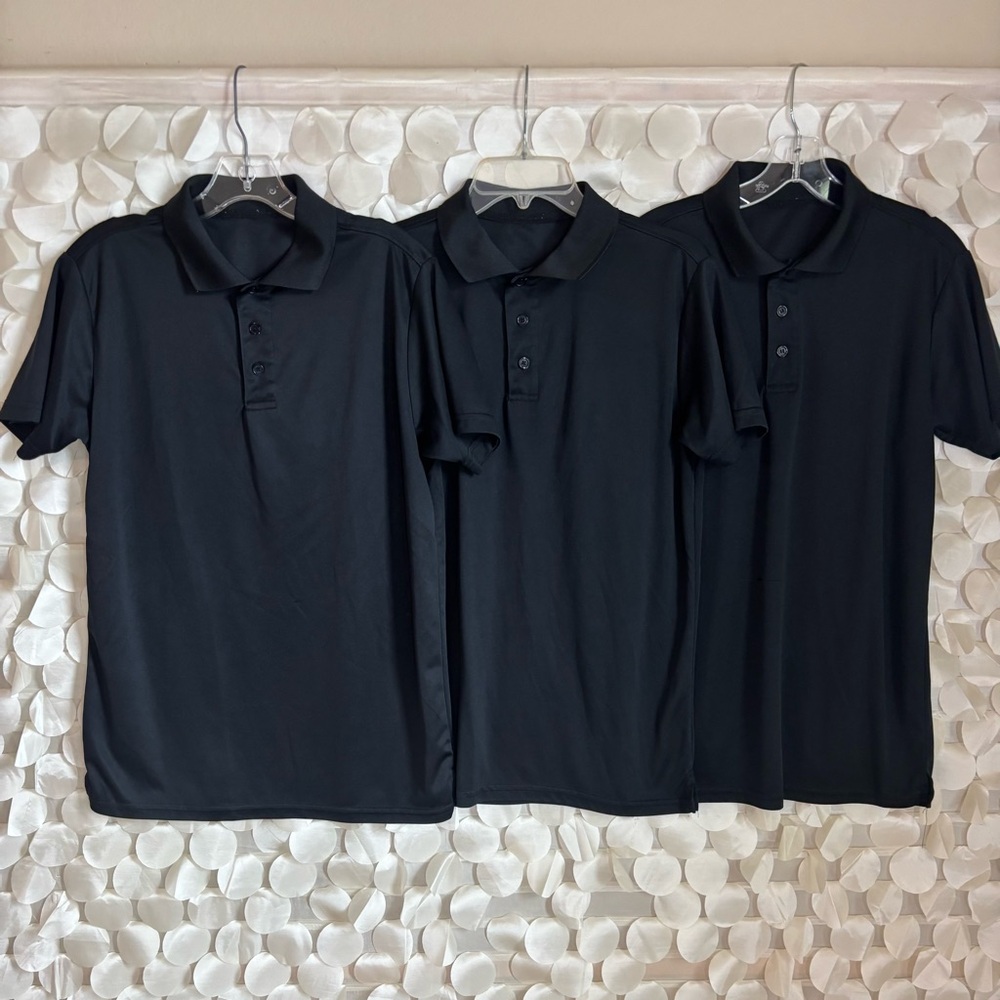 Lot of 3 Medium Boy’s Black Polo Shirt